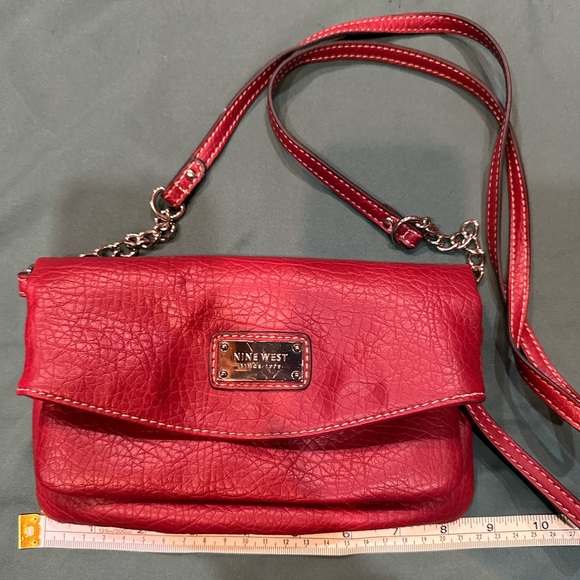 NINE WEST Crossbody Bag, Red, GUC - Picture 4 of 7